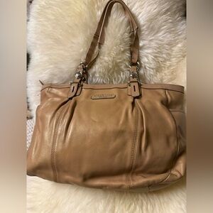 Coach Beige Leather Shoulder Bag